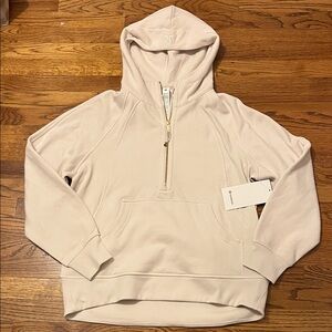 NWT lululemon Cream Women’s Scuba Oversized Half-zip long hoodie Size M/L